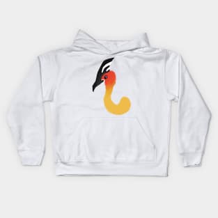 Crested Red Orange Cassawary Bird :: Dragons and Dinosaurs Kids Hoodie